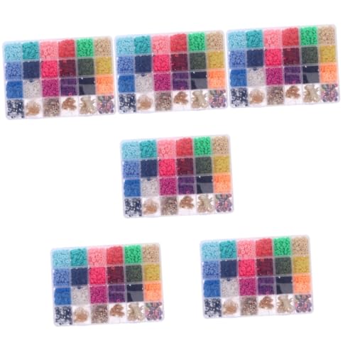 HOODANCOS 6 Kisten Polymer-perlen-set Farbperlen Schmuckperlen Halskette Perlen Polymer-ton-perlen Schmuckhalskette Charm-armbänder Alphabet-buchstaben-perlen Armbandperlen Aus Ton Legierung von HOODANCOS