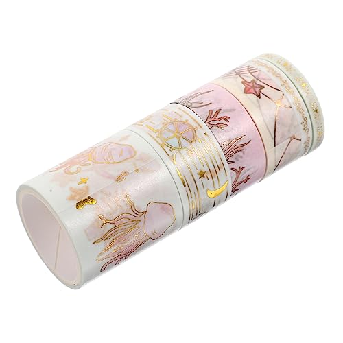 HOODANCOS 6 Rollen Heißpräge-washi-tape Abdeckband Diy-kunsthandwerk Aufkleber Für Geschenkverpackungen Dekoratives Klebeband Für Einklebebuch Washi-tape-handwerk Japanisches Papier von HOODANCOS