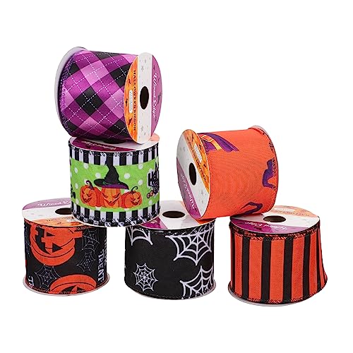 HOODANCOS 6 Rolls Halloween Geschenkverpackungsbänder Diy-verpackungsbänder (sortierte Farbe) von HOODANCOS