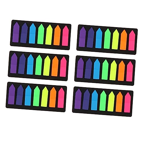 HOODANCOS 6 Sätze -Aufkleber bookmarks lesezeichen noteboon book marker notebooke Tabs klebrig Notizen für Seitenmarkierungen -Aufkleber Haftnotizen Buchmarkierungen PVC Colorful von HOODANCOS