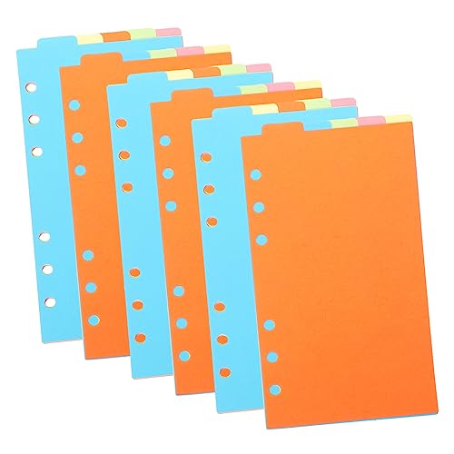 HOODANCOS 6 Sets A5 Binder Divider Punched Paper Organizer Nachfüllpapier Farbige Index Trennblätter Für Schule Und Büro Fächermappen Für Effiziente Dokumentenorganisation von HOODANCOS