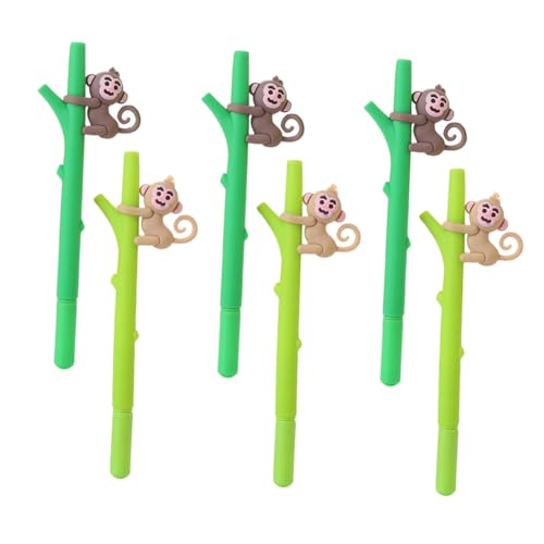 HOODANCOS 6 Stück Affen-Gelstift kugelschreiber kinderstifte Gel Stift Schreibstifte mit Affendesign Stift Koala-Schulmaterial schwarze Stifte Masse Panda-Stift Tagebuchstifte Plastik von HOODANCOS