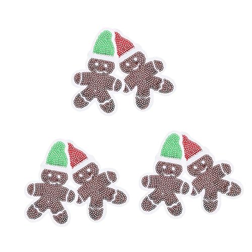 HOODANCOS 6 Stück Pailletten-aufkleber Schneemann-ornament-set Aufnäher Mit Pailletten Zum Aufbügeln Lebkuchenflecken Schneemann-gesichtsaufkleber Zum Basteln Polyester von HOODANCOS