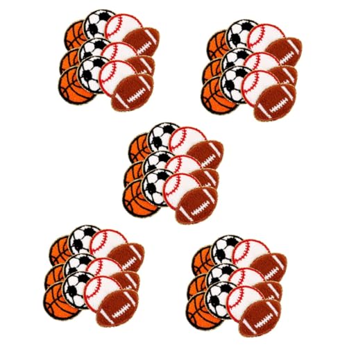 HOODANCOS 60 Stk Sport-Patches Hutflecken Ball-Stickerei-Patches Patch zum Aufbügeln Bügelbare Aufnäher Bügeleisen austauschbare Fellflecken Flicken zum Reparieren von Kleidung Stoff von HOODANCOS