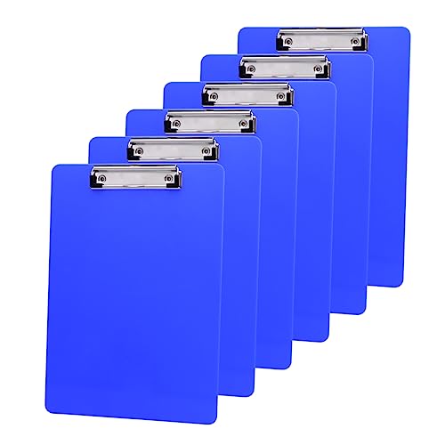 HOODANCOS 6St Zwischenablage clipboard Tafel Schreibtisch-Essentials Klemmbretter lustige Aufkleber für Autos kleines Klemmbrett A4-Klemmbrett Papier-Klemmbrett Datei holer Blue von HOODANCOS