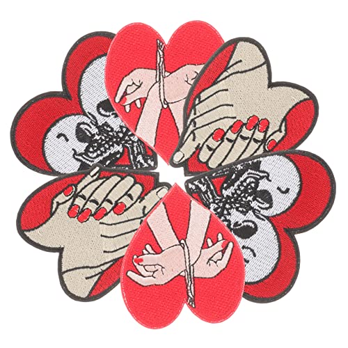 HOODANCOS 6St abriebfeste Hutaufnäher sticken stickerpappier tie klamoten kaminregal утюг Hut-Patch Blumendekoration annähen hochzeitsdeko dekorative Fellflecken zarte Eisenflecken Vlies rot von HOODANCOS