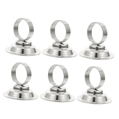 HOODANCOS 6er Set Tischkartenhalter Aus Für Hochzeiten Restaurants Und Feiern Memo Clips Für Platzkarten Menü Fotos Und Notizen Nickel Finish Halbkugel Basis von HOODANCOS