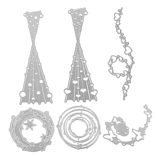 HOODANCOS 6st Handwerkliches Werkzeug Dekorativ Geformte Stanzformen Gestanzt Prägemappen Handwerk Schneiden Sterben Schneidwerkzeug Kleine Stanzform Stahl Mit Hohem Kohlenstoffgehalt Silver von HOODANCOS