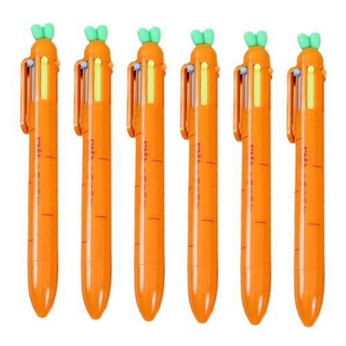 HOODANCOS 6st Karotten-kugelschreiber Verschleißfester Kugelschreiber Desktop-schreibstift Kawaii-schreibstift Teenager-angebot Desktop-mehrfarbenstift Schülerbedarf Orange Plastik von HOODANCOS