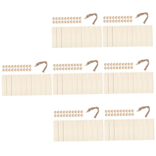 HOODANCOS 7 Sets 97 Stück Leere Holzperlen Lesezeichen Anhänger Buchmarker Leere Etiketten Hängende Lesezeichen Leere Tags DIY Hängeetiketten DIY Leere Lesezeichen Leeres von HOODANCOS