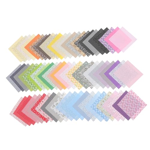 HOODANCOS 70 Blatt Einfaches Stoffset Baumwoll-Patchwork-Stoff Polsterstoff Patchwork nähen dekoring verkleidung decor Bastelzubehör aus Stoff baumwollstoffe selber machen Baumwolle von HOODANCOS