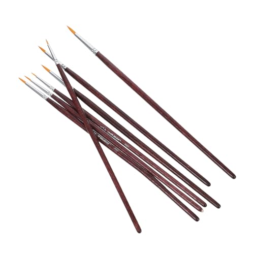 HOODANCOS 7St Mao-Ölgemälde-Umrissstift Malerei Pinsel Malpinsel Set Detailpinsel Pinsel für Anfänger Pinsel für Hobbykünstler Mini-Pinsel Ölgemäldepinsel Künstlerpinsel Nylon Brown von HOODANCOS