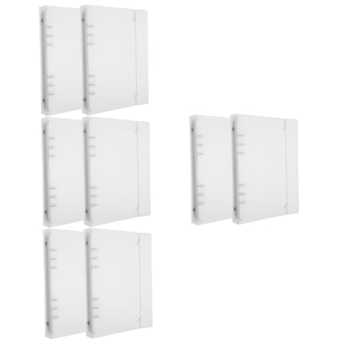 HOODANCOS 8 Stk Transparentes Loseblattbuch transparente Aktenumschläge Notizbuch Binder klar 6 Ringbücher aufbewahrungsdose storage boxes Dokumentordner-Organizer Bindegürtel Binder Metall von HOODANCOS