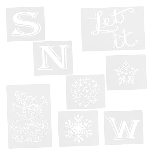 HOODANCOS 8 Stück Schnee Aushöhlungsvorlage Weihnachten DIY Werkzeug Zeichnungsvorlage Malvorlagen Weihnachtsschablone Zeichnungsschablonen Schneeflocken Vorlage DIY Vorlage von HOODANCOS