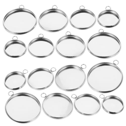 HOODANCOS 80pcs Pendellablettschalen Beel Anhänger Edelstahlschale Charms Anhänger Pendellabletts Für Schmuck Halsketten von HOODANCOS