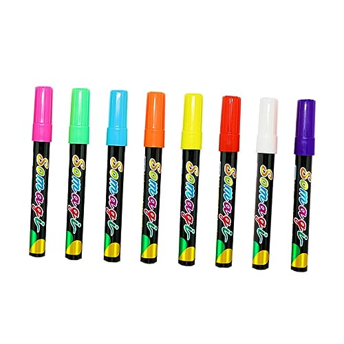 HOODANCOS 8St LED-Textmarker schreibkladde erasable pen Tafelkreide-Stift graffiti stift Kreidetafel-Textmarker löschbare Textmarker Tafeln trockener Löschstift fluoreszierender Marker Abs von HOODANCOS