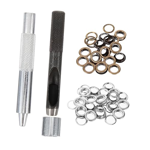 HOODANCOS 8mm Ösen Set Mit Werkzeug Druckknöpfe Für Kleidung Schuhe Und Bastelarbeiten 50 Silberne Und 50 Antike Ösen Für Kreative Projekte von HOODANCOS