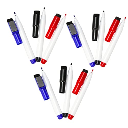 HOODANCOS 9St trocken abwischbarer Stift magnetischer trocken abwischbarer Marker weißer Markierungsstift Whiteboard-Grundlage radiergummi magnetische Markierungen Whiteboard-Stifte Plastik von HOODANCOS