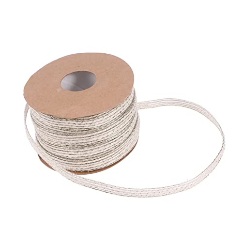 HOODANCOS Bandgewebe Geschenkverpackungsband Geschenkband Jutefaden Jutebänder zum Basteln Naturseil Jute-Band für DIY-Bastelarbeiten Weißes Jute-Material Gurtband Juteband aus Sackleinen von HOODANCOS