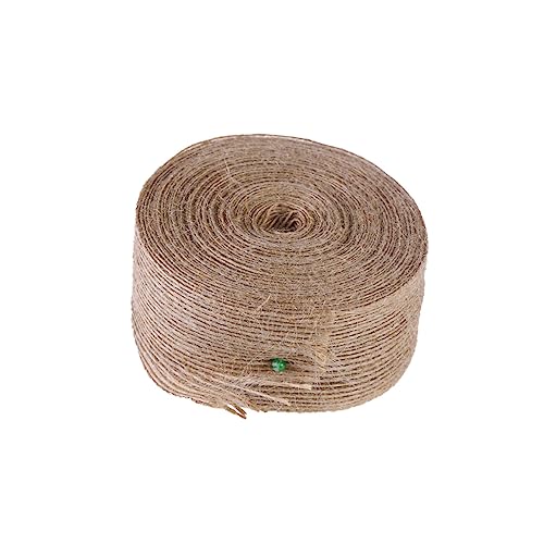 HOODANCOS Bandgewebe Sackleinen trimmen Geschenkband Kranzband verdrahtetes Sackleinenband Band für Schleifen Girlandendekor Naturseil Jute-Gurtband Juteband aus Sackleinen Light Brown von HOODANCOS