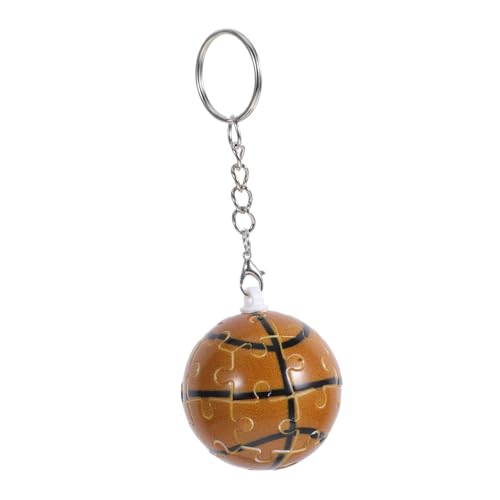 HOODANCOS Basketball-Puzzle-schlüsselanhänger Dreidimensionales Puzzle Cartoon-Horn Besteckhalter Aus Filz Balustraden Für Den Treppeninnenraum Farbspindel Runde Platte Rätsel Plastik Brown von HOODANCOS