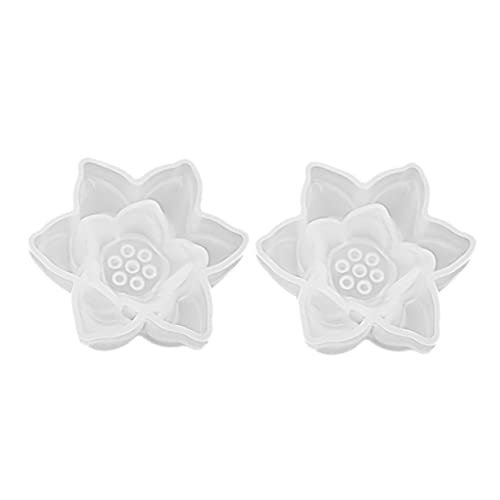 HOODANCOS Blumenform aus Silikon giesform soufleförmchen DIY Silikonform für Lotus-Dekoration moul Formen für Kerzen Anhängerform Gussform wiederverwendbare Form Kieselgel Transparent von HOODANCOS