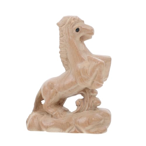 HOODANCOS Chinesische Pferdefigur, Holzschnitzerei, Pferdeornament Für Zuhause Und Büro, Elegante Desktop-Dekoration Für Pferdeliebhaber Und Sammler von HOODANCOS