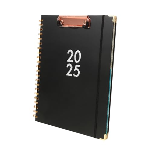 HOODANCOS Doppelspulen-notizblock Zwischenablageordner Mit Speicher Klemmbretter Zeichnen Tragbare Schreib-klemmbretter Büro-klemmbretter-folio Schreibtafel-folio Dateiordner Black Papier von HOODANCOS