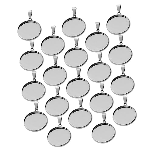 HOODANCOS Edelstahl DIY Anhänger Zubehör Set Runde Schmuck Tray Abdeckungen Für Halsketten Und Schmuckherstellung Innendurchmesser 20mm Ideal Für Kreative Projekte von HOODANCOS