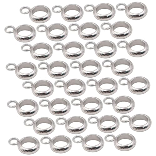 HOODANCOS Edelstahl Spacer Beads Bailing Tube Beads Für DIY Armbänder Metallperlen Mit Schlaufe Innenmaß 4mm Außenmaß 6mm Höhe 2mm Schmuckzubehör Für Bastelprojekte von HOODANCOS