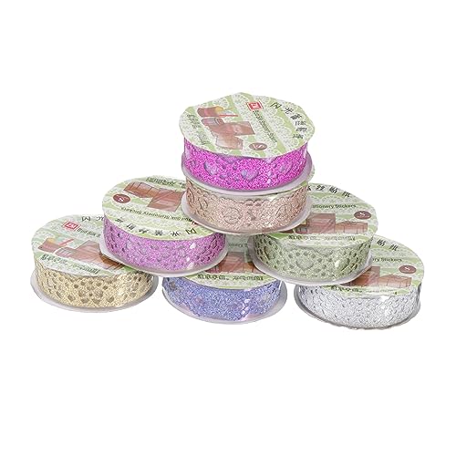 HOODANCOS Glitzernde Spitzenbänder Dekoratives Klebeband Für DIY Projekte Bastelarbeiten Scrapbooking Und Journaling Bunte Und Kreative Masking Tape Sets von HOODANCOS