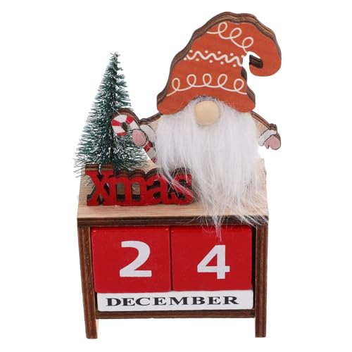 HOODANCOS Holz Weihnachtskalender Desktop Kalender Weihnachtskalender Block Desktop Dekoration Holz Desktop Kalender Weihnachtsfeier Kalender Blöcke Kalender Desktop Orament von HOODANCOS