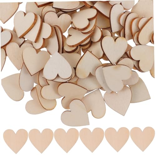 HOODANCOS Holzherzen Unbeschichtet DIY Bastelmaterial Für Kreative Projekte Holzherzen Als Dekoration Unbeschriftete Holzstücke Für Hochzeiten Valentinstag Muttertag von HOODANCOS