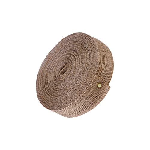 HOODANCOS Juteband Aus Sackleinen Jutegarn Schleifenknotenband Vintage Verdrahtetes Sackleinenband Brautsträuße Bänder Sackleinen Trimmen Naturseil Geschenkband Jute-gurtband Brown von HOODANCOS