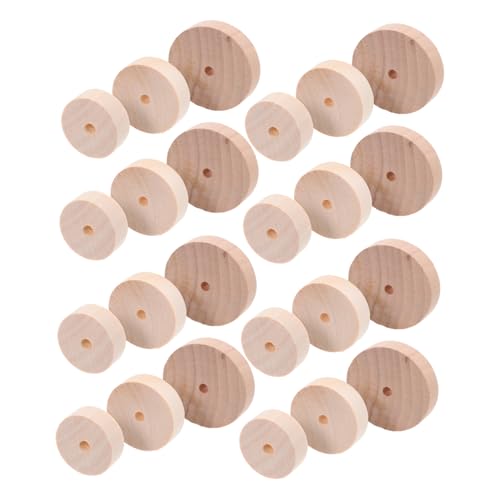 HOODANCOS Kleines Rad Bastelräder Kinderlenkrad Lochplatten Babyautoreifen Beige Holz von HOODANCOS