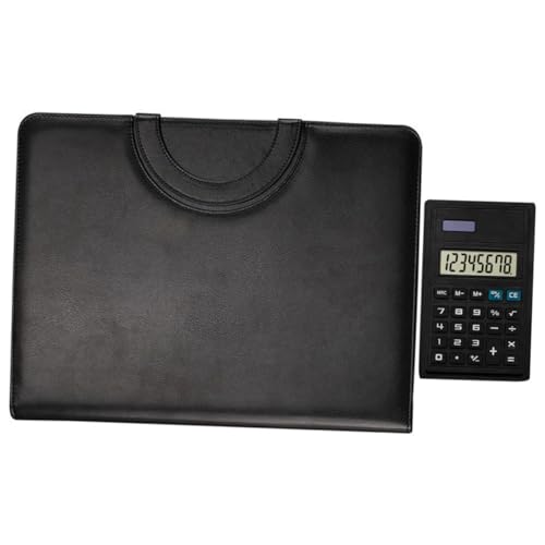 HOODANCOS Multifunktionsordner Portfolio-ordner Tragbare Urkundentasche Ordner Mit Reißverschluss Mappe Mit Reißverschluss Portfolio-fall Geschäftsbedarf Reise-organizer-taschen Papier Black von HOODANCOS