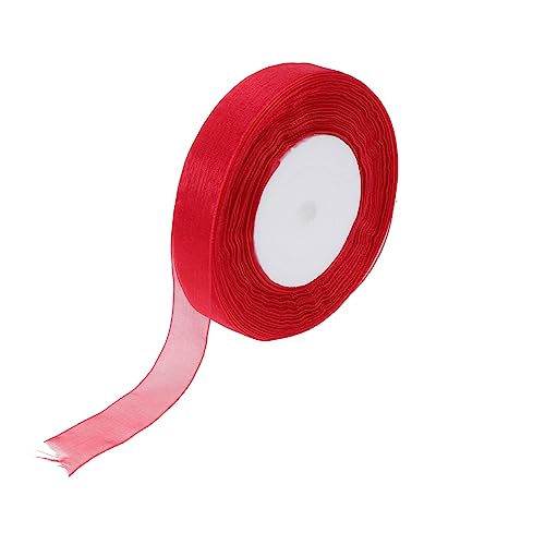 HOODANCOS Organzaband Schleife Band rosa Chiffonband Transparentes Organza-Geschenkverpackungsband Netzband Weihnachtsdekoration ribbon bandfeile geschenksband reiner Organza rot von HOODANCOS