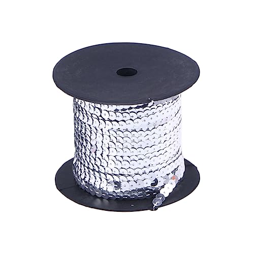 HOODANCOS Pailletten für DIY-Kleidung DIY Kleidung Dekoration Flaches Paillettenband Silberne Pailletten Flache Pailletten Schleife Kostüm Pailletten Handwerk Paillettenapplikation Silver von HOODANCOS