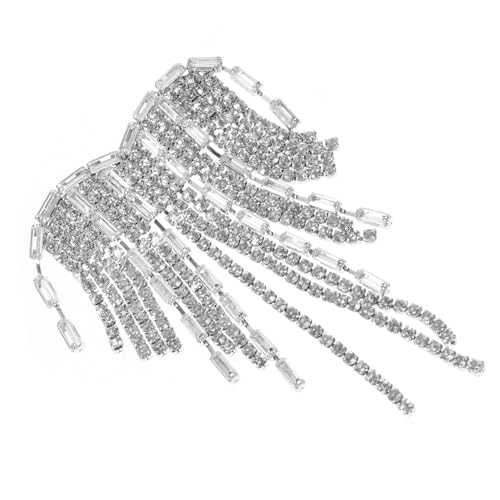 HOODANCOS Palastdiamant Strasskorsage Rucksäcke Stift Strass-Quastenbrosche braut dekor abstecknadeln hochzeitsschmuck Legierungsbrosche, Strass-Brautbrosche Strass-Corsage mit Quaste Silver von HOODANCOS