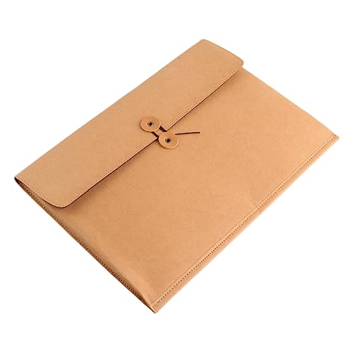 HOODANCOS Papiertüte Kraftpapier-portfolio Dokumententasche Aus Kraftpapier Kraft-ordner Dokumentenschutztasche Projektumschlag Aus Kraftpapier Pergamentumschläge Notizbeutel Yellow von HOODANCOS