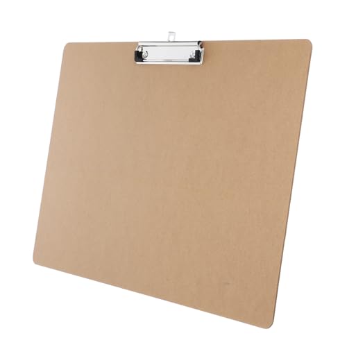 HOODANCOS Schreibtafel aus Sperrholz bürobedarf büromaterial Zeichenunterlage zeichenbrett kopierbrett Klemmbretter Clipboard-Ordner Zwischenablagen Masse A3-Klemmbrett Metall Khaki von HOODANCOS