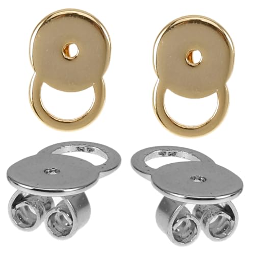 HOODANCOS Sicherheits Ohrstecker Stopper Goldene Und Platin Ohrring Verschlüsse Mit Pad Für Sicheren Halt Von Ohrsteckern Ideal Für Durchstochene Ohren 6mm Größe von HOODANCOS