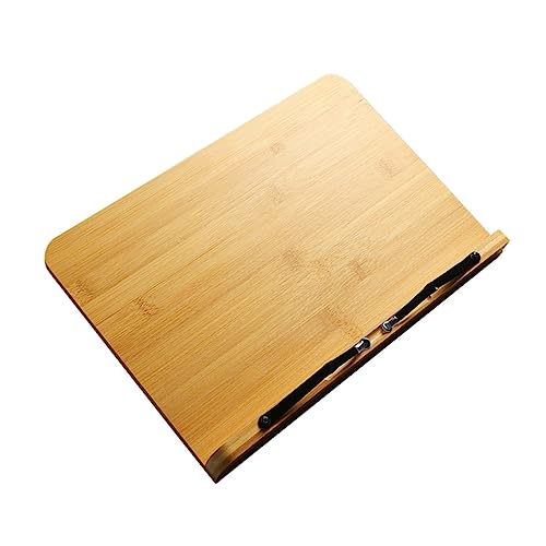 HOODANCOS Staffelei bücherregal notenständern podest verstellbarer Buchständer Buchhalter zum Lesen tablet-halterung tischdeckenklammern Desktop-Zeichenbrett Desktop-Leseregal hölzern Yellow von HOODANCOS