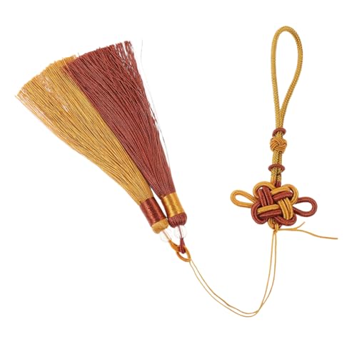 HOODANCOS Tai Chi Quaste Ohr hängendes spaß bastelzeug Lesezeichen Dekoration Kreativer Tassel Frühlingsfest-Dekor Hängendes Ornament mit chinesischer Knotenquaste Polyester von HOODANCOS