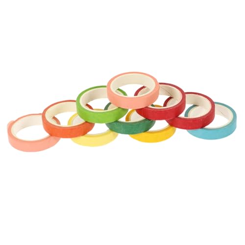 HOODANCOS Tape Washi Rainbow Candy 10 Rollen Klebeband Ideal für Scrapbooking und Dekoration von HOODANCOS