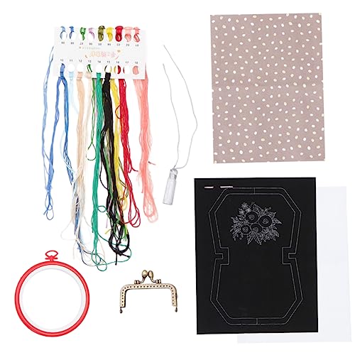 HOODANCOS Taschenstickerei Geldbörse Für Kinder Wallet-tool Geldbeutel Stickset Für Kinder Stanznadel-kits Stanznadel-sticksets Handstickset Frau Handarbeitswerkzeuge Stich Stickrahmen Black von HOODANCOS