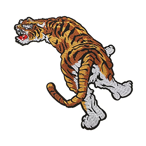 HOODANCOS Tiger-stickerei-patch Tier Patch Zum Aufnähen Kleidungsflicken Selber Machen Chinoiserie-dekor Jeansjacke Rückenpatch Diy Applikation Zum Nähen Tierflecken Patches Nähen Annähen von HOODANCOS