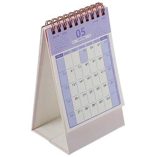 HOODANCOS Tischkalender 2024 Bürobedarf büroartikel office supplies Kreativer Kalender büro accessoires süßer Tischkalender staffelei Bürozubehör tragbares Kalenderbuch Papier Rosa von HOODANCOS