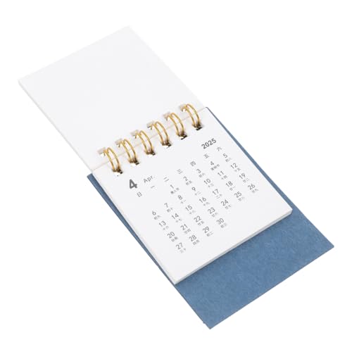 HOODANCOS Tischkalender 2025 Kleiner Kalender Für Den Schreibtisch Tagesordnung Kalender Kleiner Tischkalender 2024-2025 Wochenkalender Mini-kalender Staffelei Kalender Papier Blue von HOODANCOS