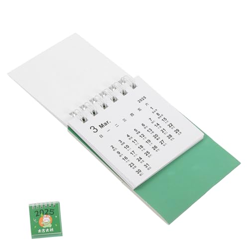 HOODANCOS Tischkalender 2025 Mini-tischkalender Tageskalender Mini-kalender Planer Kalender Agenda-kalender Stehender Flip-desktop-kalender Taschenkalender Staffelei Kalender Green Papier von HOODANCOS